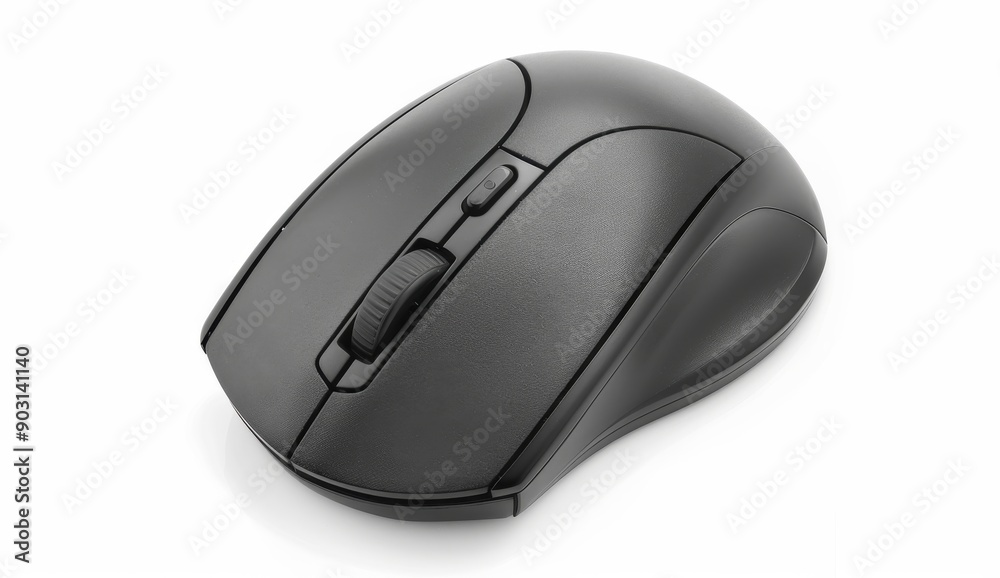 Black computer mouse and keyboard isolated on white background, top view. Wireless gaming mouse Black computer mouse and keyboard isolated on white background, top view. Wireless gaming mouse