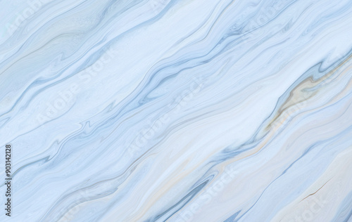 Marble rock texture blue ink pattern liquid swirl paint white dark that is Illustration background for do ceramic counter tile silver gray that is abstract waves skin wall luxurious art ideas concept. © Kamjana