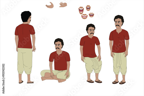 Indian man cartoon character. moral stories for the best cartoon character.