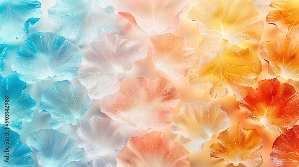A close-up of numerous multicolored flower petals on the image's edge A close-up of numerous multicolored flower petals on the image's edge