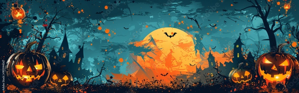 Seamless Halloween Pattern with Festive Icons Seamless Halloween Pattern with Festive Icons