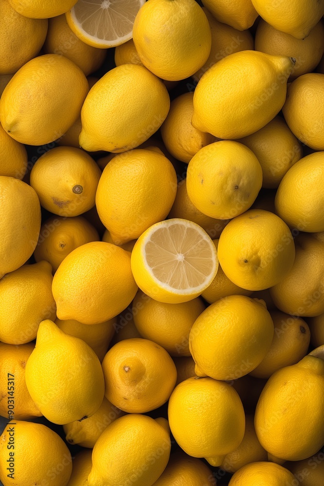 A pile of fresh, juicy lemons showcasing vibrant neon yellow color. Perfect for citrus, freshness, and healthy living themes. A pile of fresh, juicy lemons showcasing vibrant neon yellow color. Perfect for citrus, freshness, and healthy living themes.