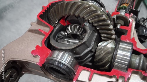 Footage of an open auto  reducer differential.