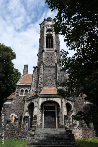 Church in the style of German Art Nouveau in Hrob, North Bohemia