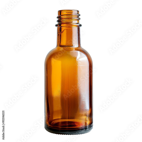 Amber glass bottle for cosmetics clip art