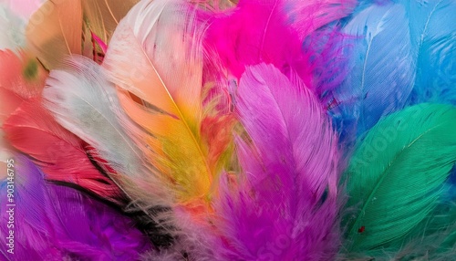 Colorful color soft feathers background