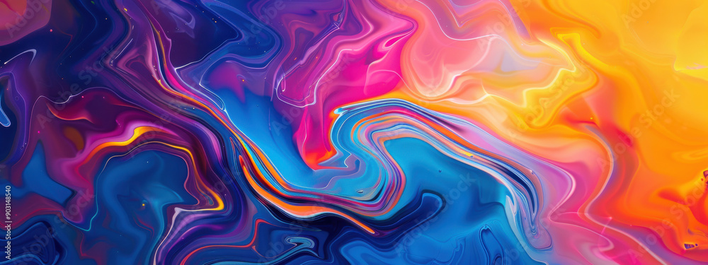 Vibrant and colorful abstract background with swirling patterns of bright colors like orange, pink, blue, yellow, and purple Vibrant and colorful abstract background with swirling patterns of bright colors like orange, pink, blue, yellow, and purple