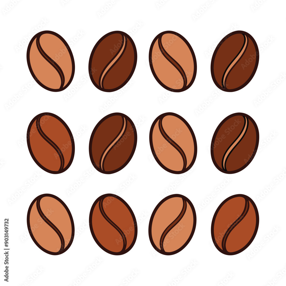 Piles of Coffee Beans Vector Illustration. Piles of Coffee Beans Vector Illustration.