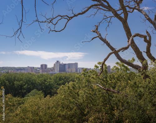 Downtown Rochester Minnesota Landscape View from Quarry Hill Nature Center