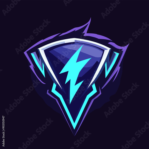 Lightning vector mascot logo design with modern illustration concept style for badge, emblem and tshirt printing. Lightning sticker. Lightning illustration for sport and esport team logotype