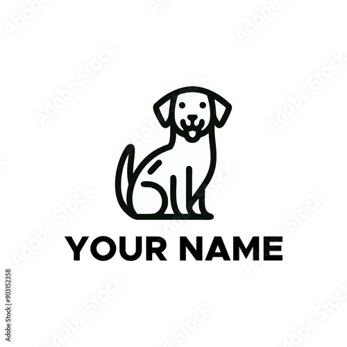 dog monoline vector
