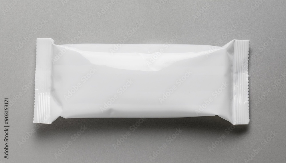 White ziplock packaging bag mockup isolated on grey background White ziplock packaging bag mockup isolated on grey background