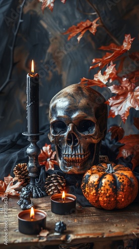 Creepy Halloween Table Setting with Pumpkin Cookies