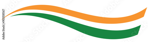 Flag of India illustration wave style