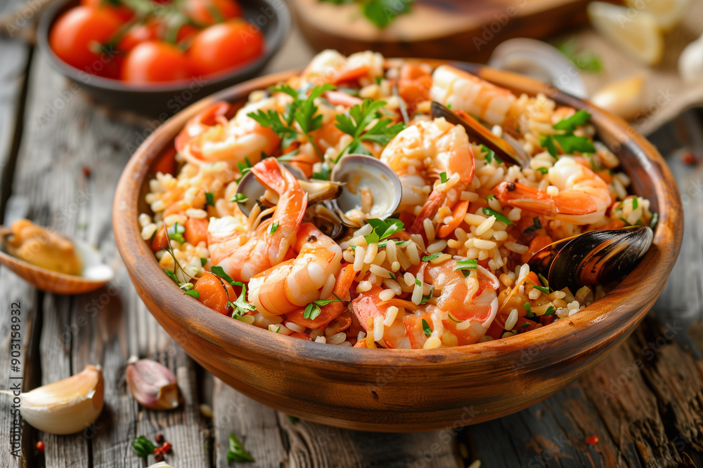 Arroz de Marisco. Traditional spanish seafood paella. Fried rice. Arroz de Marisco. Traditional spanish seafood paella. Fried rice.