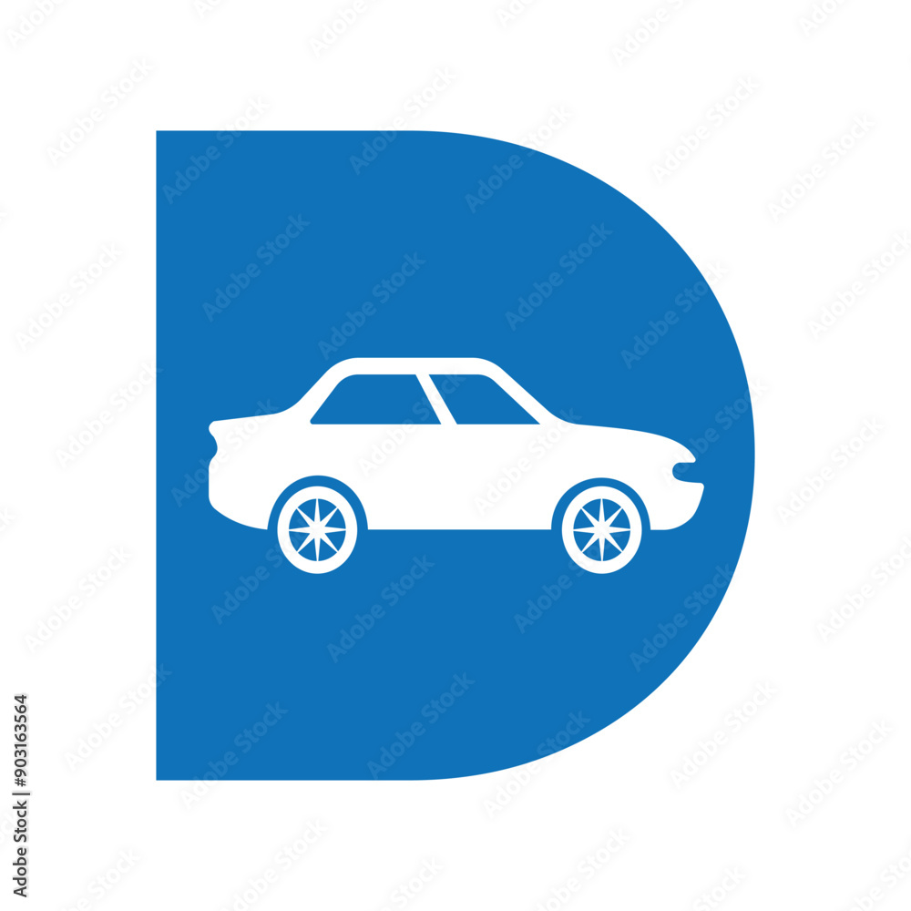Car Logo combine with letter D vector template