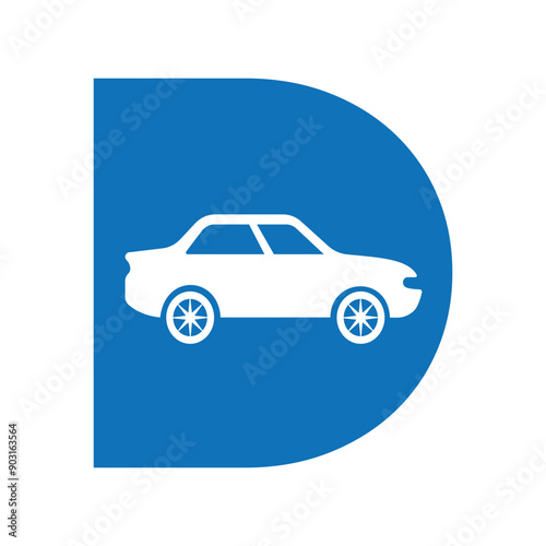 Car Logo combine with letter D vector template