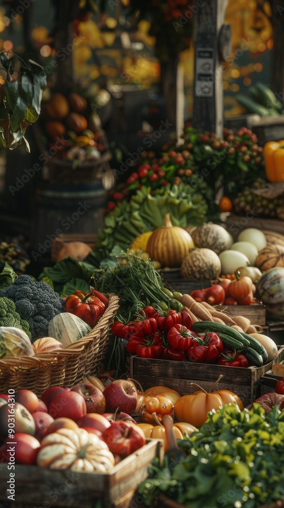 Autumn harvest, farmers market, local produce, abundance, seasonal Autumn harvest, farmers market, local produce, abundance, seasonal