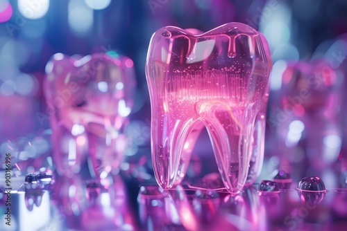 Futuristic background of endodontic dental treatment