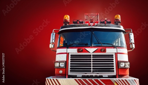 fire truck with fire
