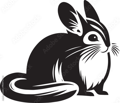 Chinchilla vector silhouette illustration logo icon