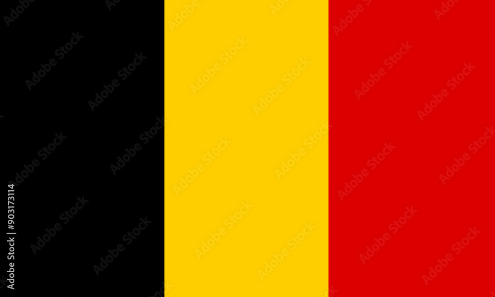Fototapeta premium Vector illustration. Belglum national flag.