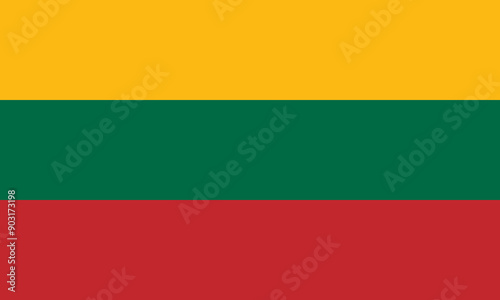 Vector illustration. Lithuania national flag.