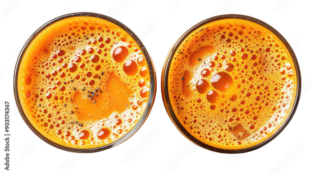 Vibrant Orange Juice Fresh Refreshing Beverage in Transparent Glasses