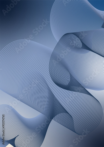 An intriguing abstract composition captures the essence of movement with its graphical waves. Fluid lines flow and interweave, creating a dance of form and color.