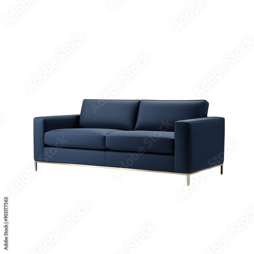 Single Modern Navy Blue Sofa Ideal for Contemporary Living Spaces