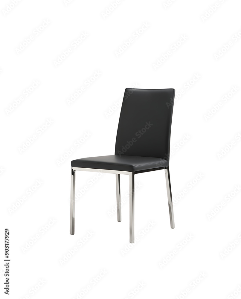 Single Modern Black Dining Chair with Metal Legs Ideal for Contemporary Dining Spaces Single Modern Black Dining Chair with Metal Legs Ideal for Contemporary Dining Spaces