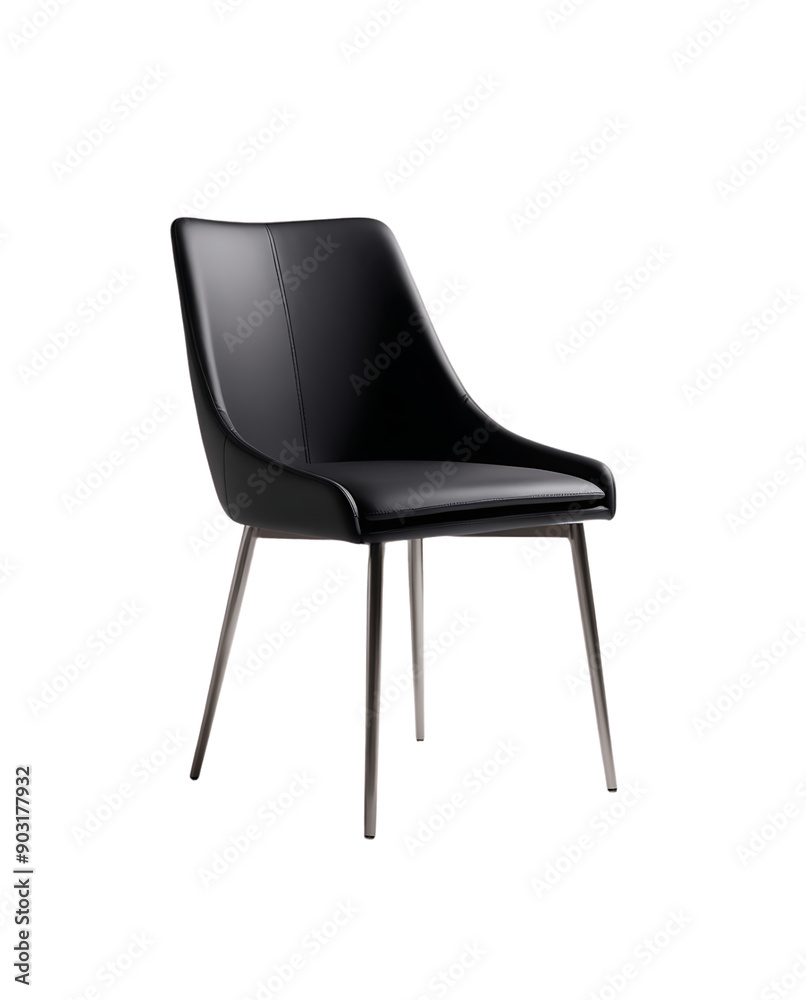 Single Modern Black Dining Chair with Metal Legs Ideal for Contemporary Dining Spaces Single Modern Black Dining Chair with Metal Legs Ideal for Contemporary Dining Spaces