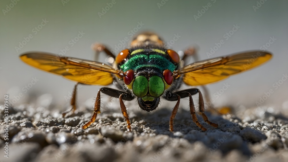 Brilliantly colored beetle reflecting sunlight Brilliantly colored beetle reflecting sunlight