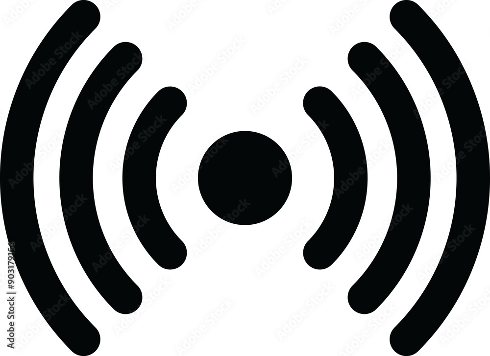 Hotspot Icon Symbol On Transparent Background, Wifi signal symbols, Radio Signal Icon.