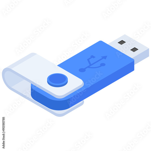 Isometric USB Flash Drive Icon