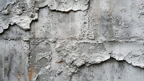 Weathered cement wall with marks and imperfections in urban environment