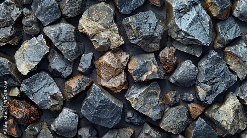 Textured stones with varied colors and shapes in natural arrangement Textured stones with varied colors and shapes in natural arrangement
