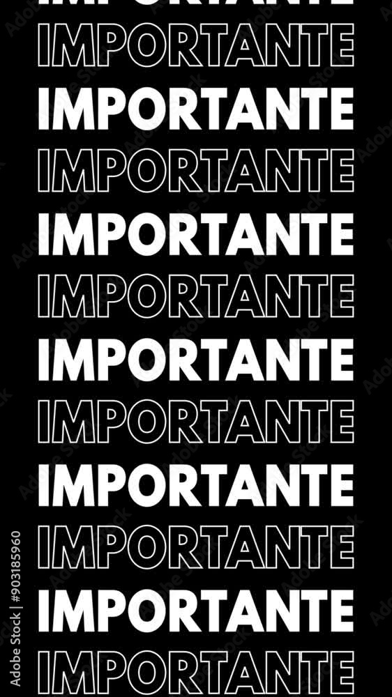 Video with black background and vertically repeated Portuguese text Video with black background and vertically repeated Portuguese text
