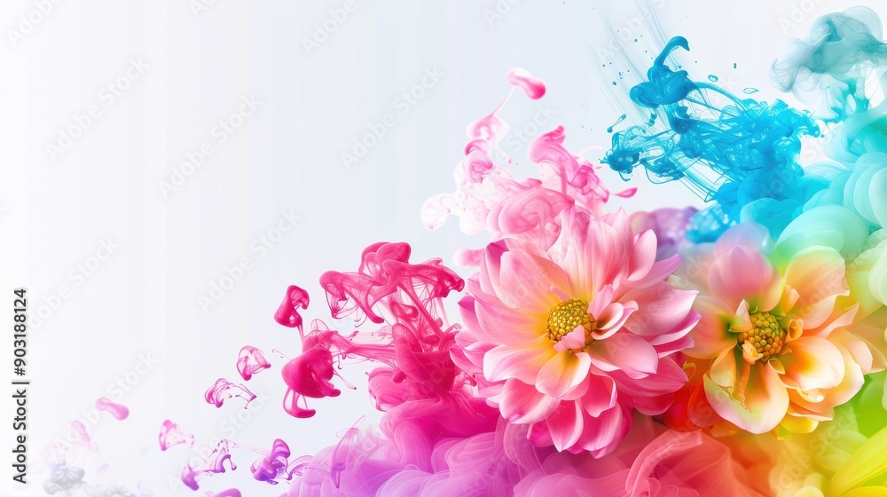 A colorful flower with a white background A colorful flower with a white background