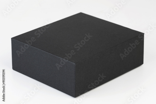 Black paper box perspective view photo