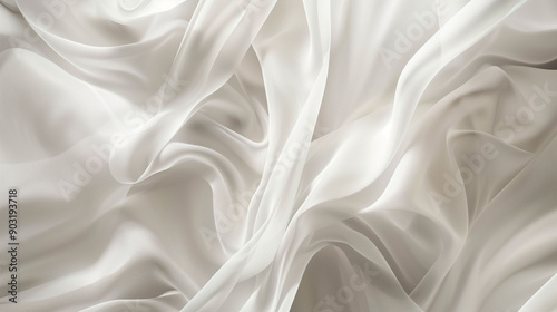 Soft White Fabric Draped Elegantly on a Surface in Natural Light