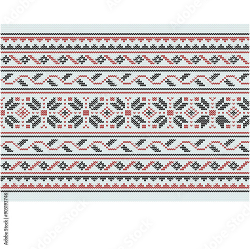 Ukrainian ornament. Imitation of knitted fabric. vector illustration. Can be used for backgrounds, patterns, covers, souvenirs, clothing, textiles and other layouts.