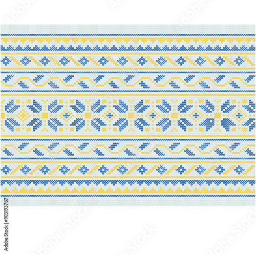 Ukrainian ornament. Imitation of knitted fabric. vector illustration. Can be used for backgrounds, patterns, covers, souvenirs, clothing, textiles and other layouts.