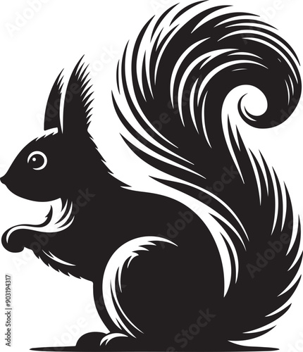 squirrel silhouette vector illustration