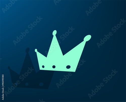 Vector illustration with shadow on blue background with gradient