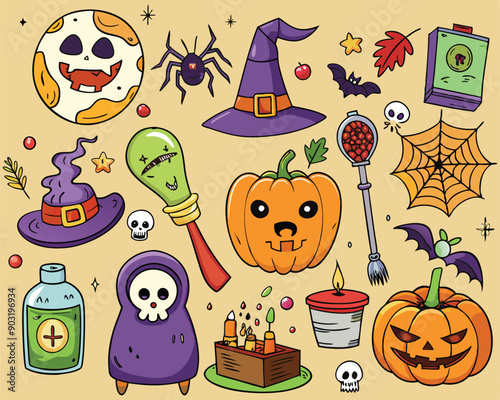 Hand drawing halloween element