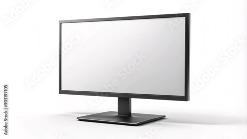 Digital lcd plasma screen display mock-up, tecnology tv, modern pc monitor desktop isolated white background