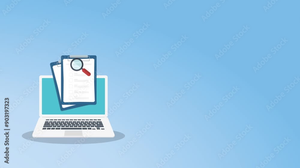Document inspection. Online digital document inspection or assessment evaluation on laptop computer, contract review, analysis, inspection of agreement contract, compliance verification. Document inspection. Online digital document inspection or assessment evaluation on laptop computer, contract review, analysis, inspection of agreement contract, compliance verification.