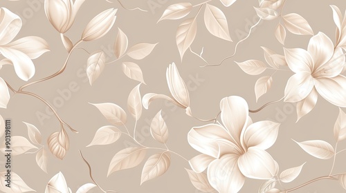 Wallpaper Mural seamless floral pattern Torontodigital.ca