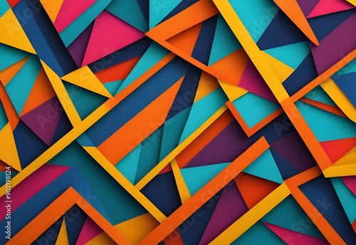 Wallpaper Mural Colorful Geometric Triangle Pattern Abstract Background Torontodigital.ca